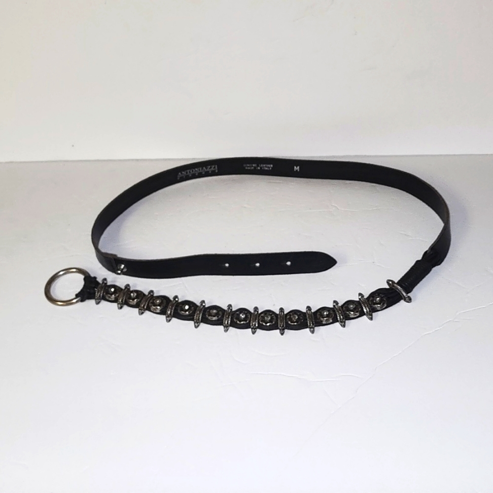 "ANTONIAZZI FIRENZE" BLACK LEATHER BELT SZ M